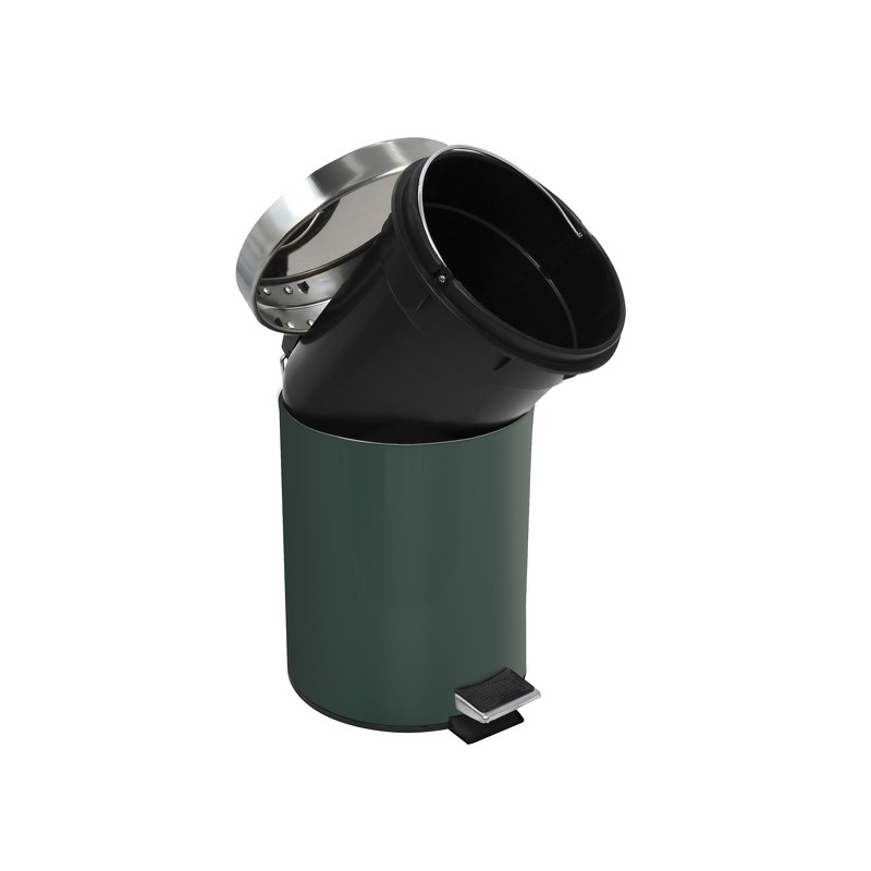 Spirella Poubelle à  Pédale Inox 3L Vert Foncé MSV