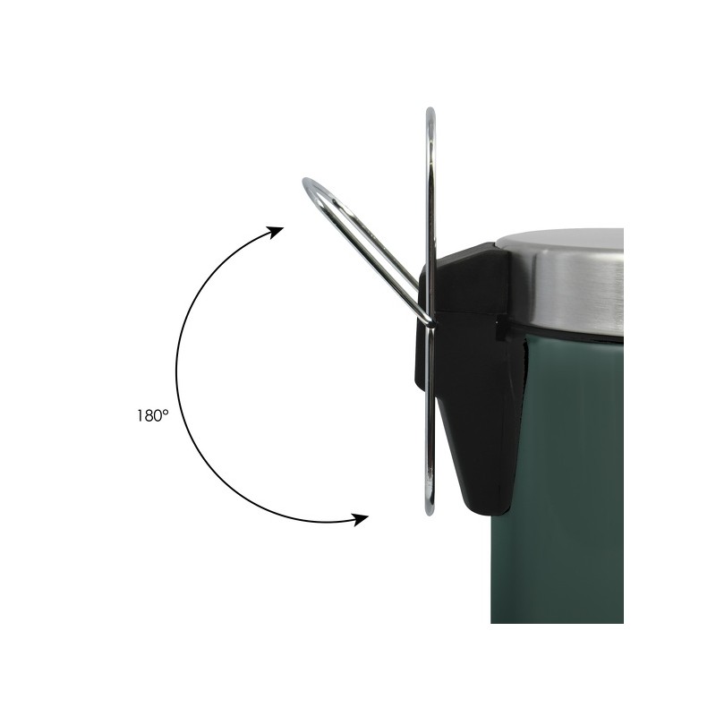 Spirella Poubelle à  Pédale Inox 3L Vert Foncé MSV