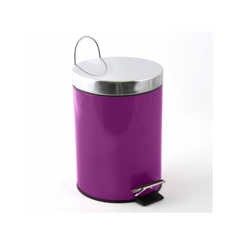 spirella Poubelle à  pédale Inox 3L Violet MSV