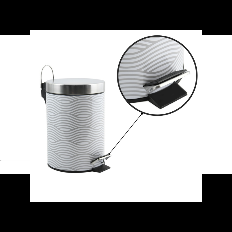 Spirella Poubelle à  Pédale Inox 3L Wave Gris MSV