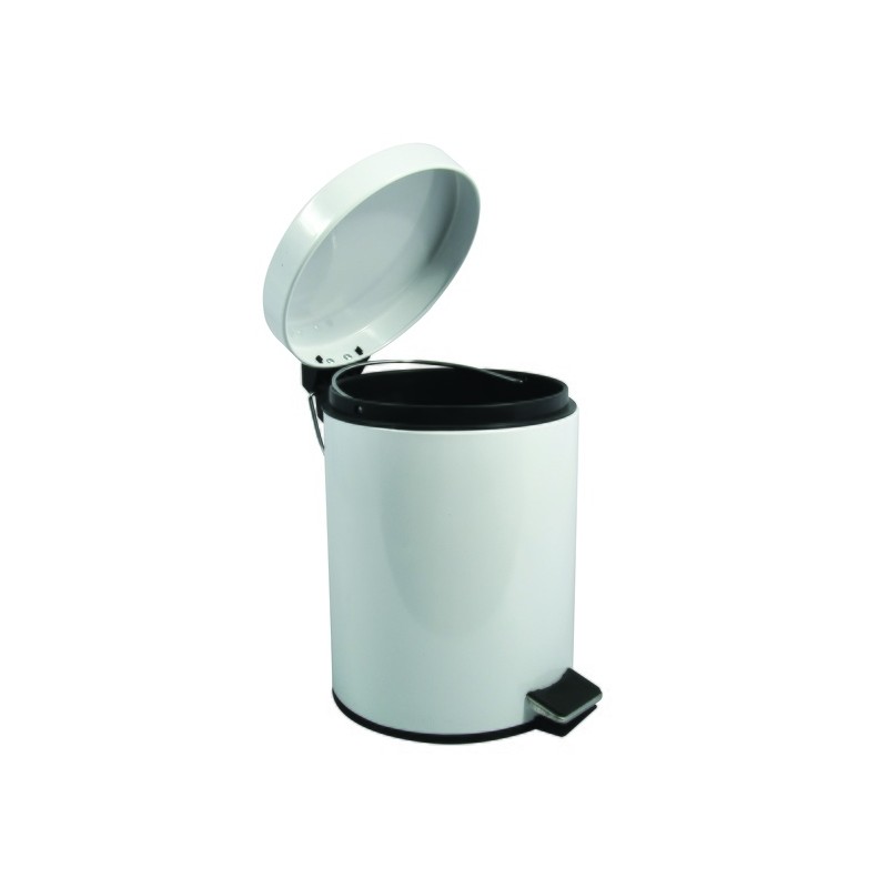 Spirella Poubelle à  Pédale Inox 5L Blanc MSV