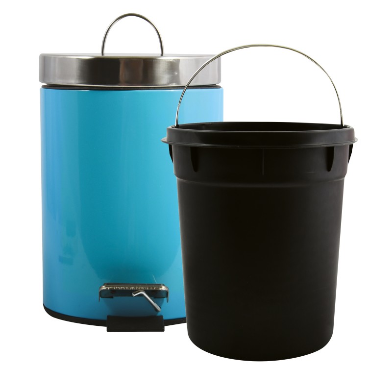 Spirella Poubelle à  Pédale Inox 5L Bleue MSV