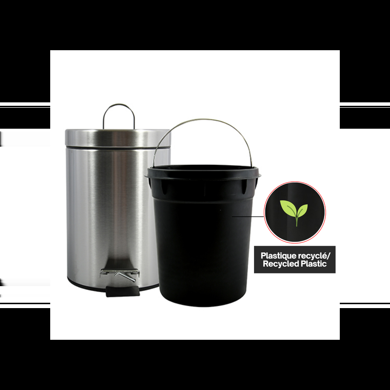 Spirella Poubelle à  Pédale Inox 5L Inox Satiné MSV