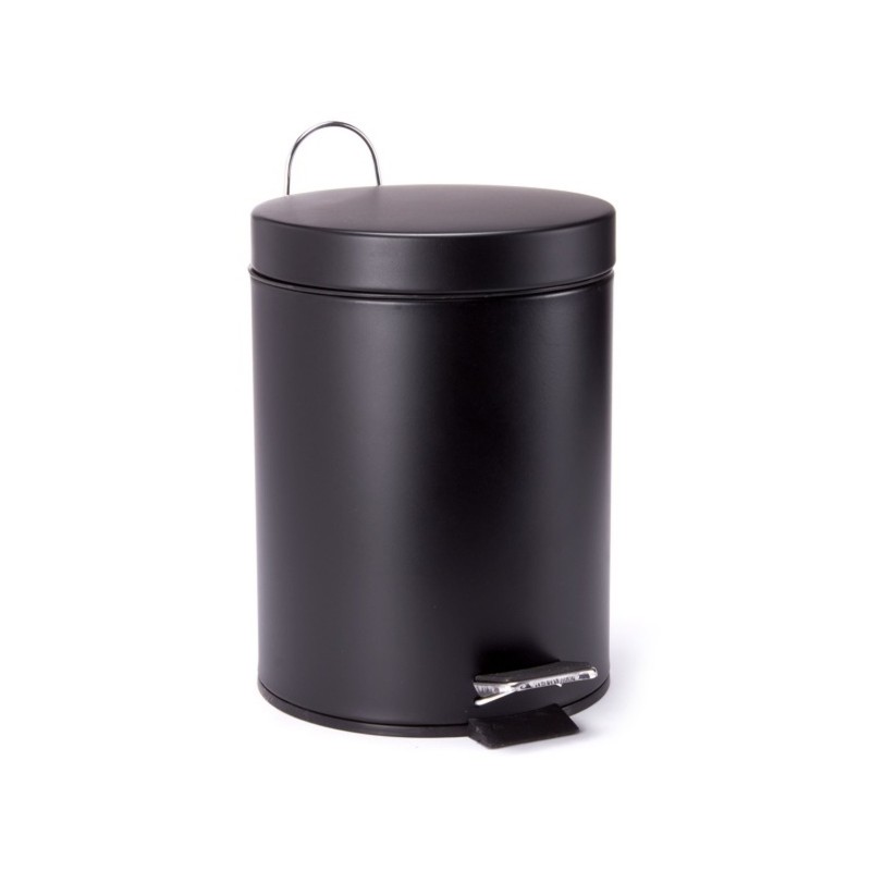 spirella Poubelle à  pédale Inox 5L Noir MSV