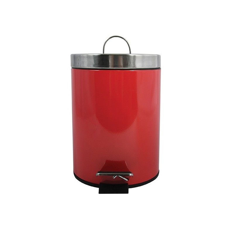 Spirella Poubelle à  Pédale Inox 5L Rouge MSV