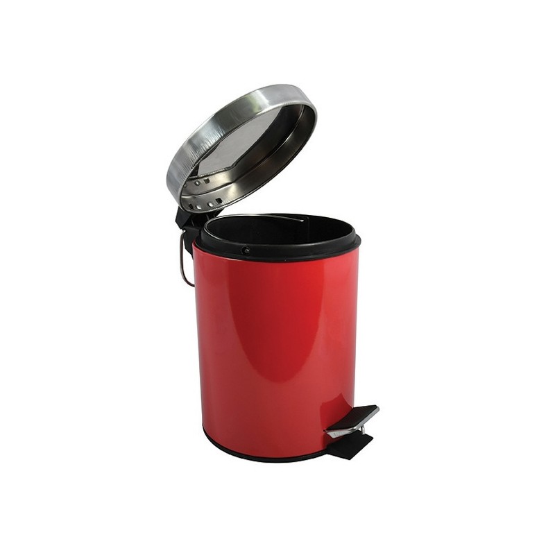 Spirella Poubelle à  Pédale Inox 5L Rouge MSV