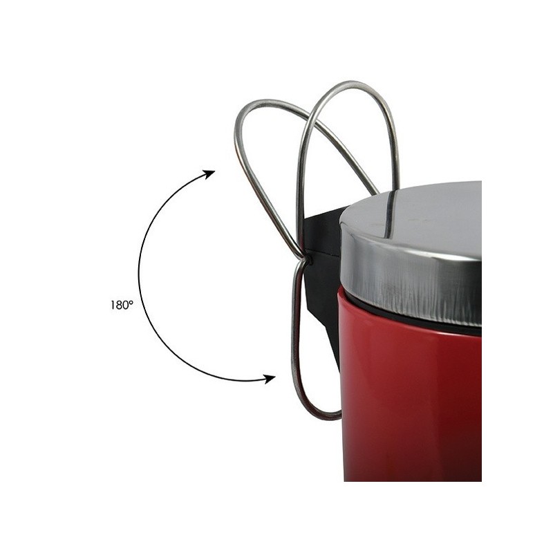 Spirella Poubelle à  Pédale Inox 5L Rouge MSV