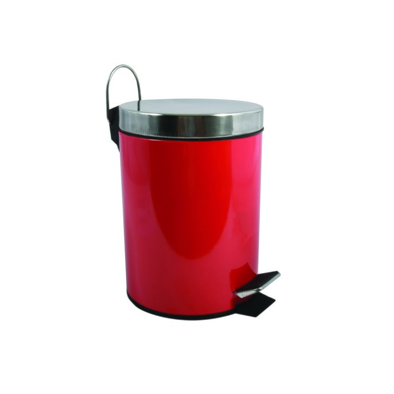 spirella Poubelle à pédale Inox 5L Rouge MSV