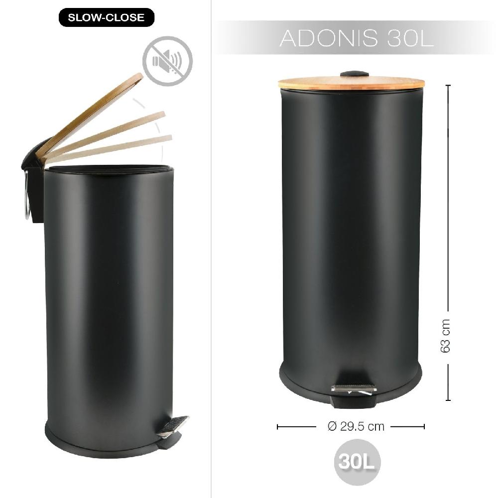 Spirella Poubelle Adonis Noir Matt 30L Spirella