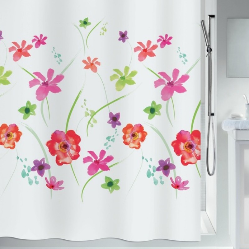 spirella Spirella Rideau de douche Polyester FLOWER MEADOW 240x180cm Rouge