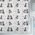 Spirella Spirella Rideau De Douche Polyester KITTY PAW 180x200cm Gris & Blanc