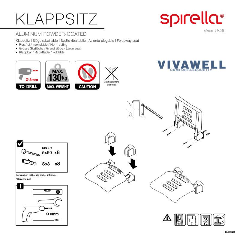 Spirella Siège De Douche Rabattable Blanc Spirella