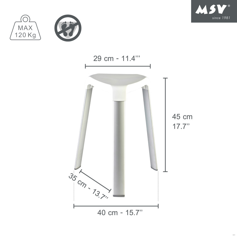 Spirella Tabouret De Douche - Max 120kg MSV