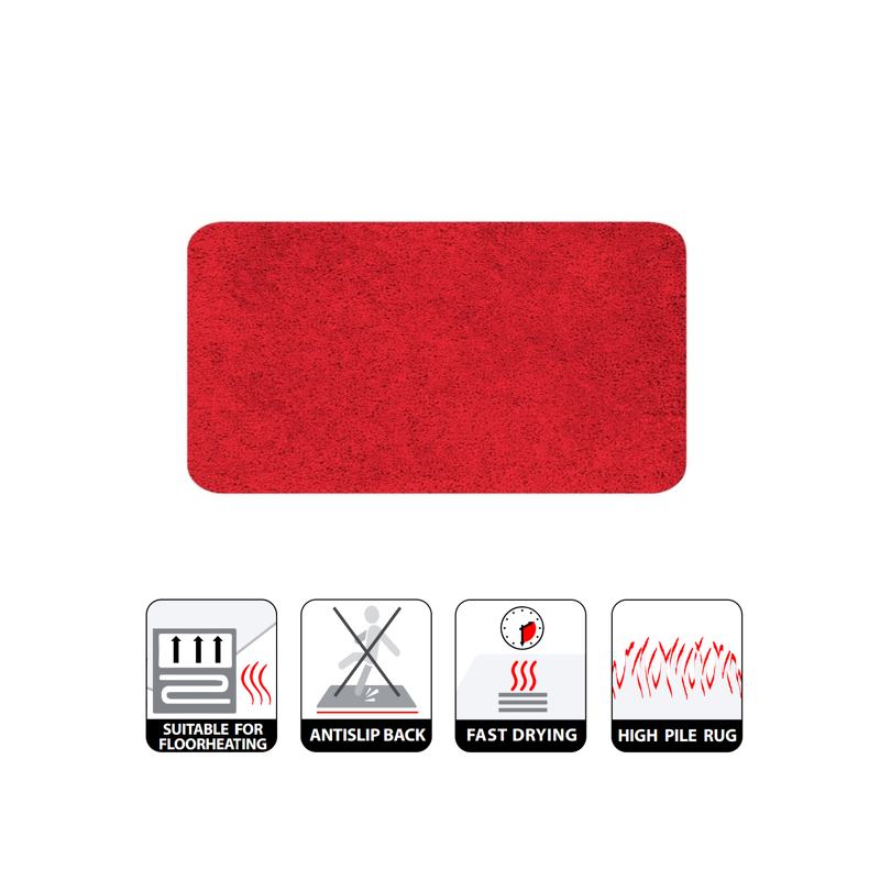 Spirella Spirella Tapis De Bain Microfibre HIGHLAND 80x150cm Rouge