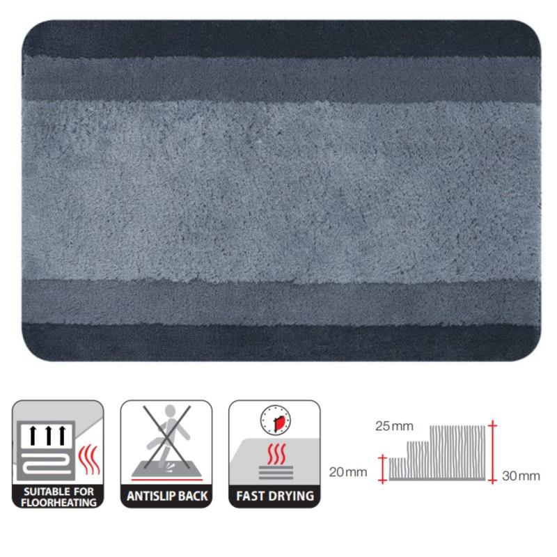 Spirella Spirella Tapis De Bain Polyester BALANCE 60x90cm Gris