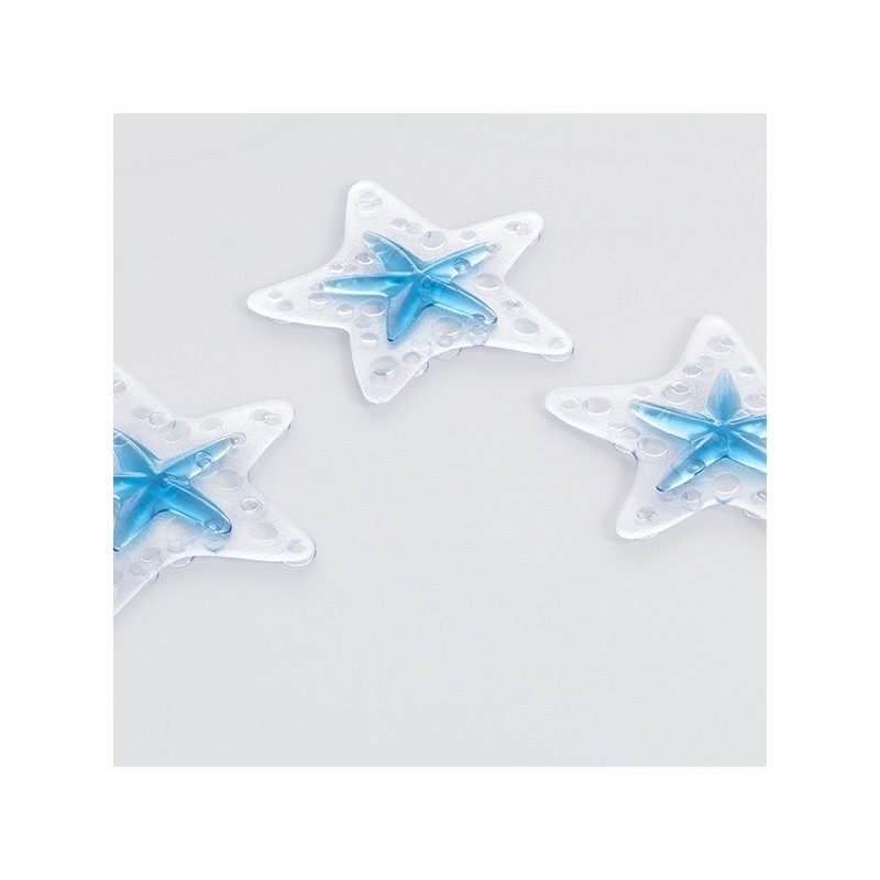 spirella sticker figurine antidérapant de douche ou baignoire PVC ASTERIE x5pcs Bleu Clair Spirella