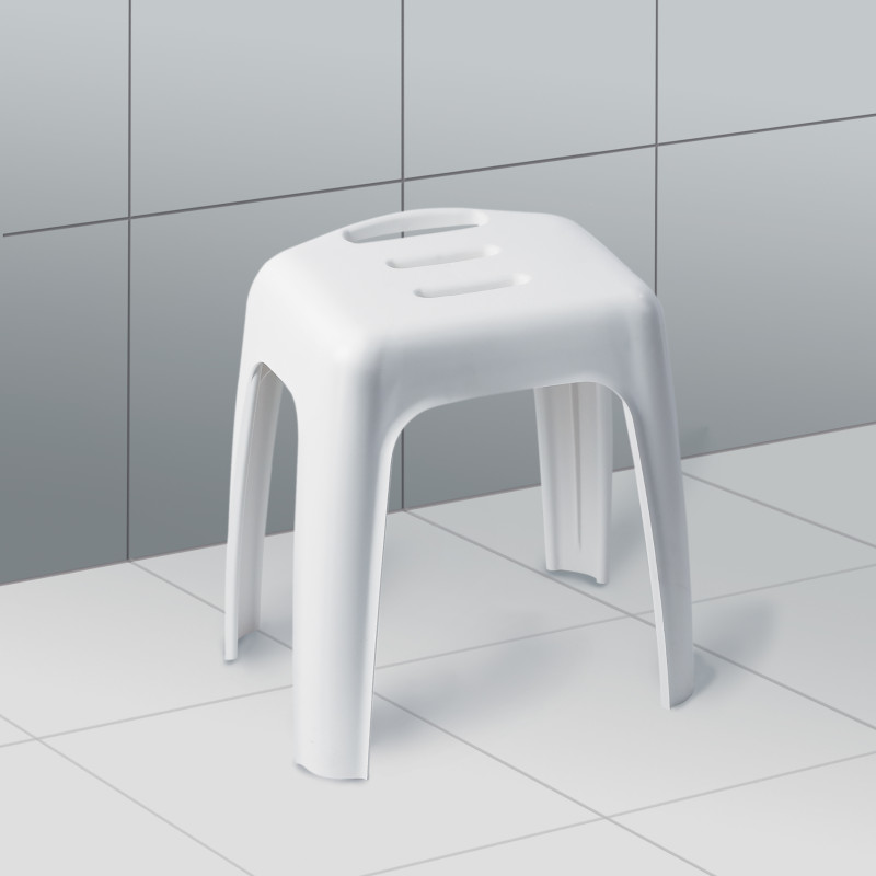 Spirella Tabouret Grand Siège De Douche HOCKER Blanc - Max 130kg Spirella