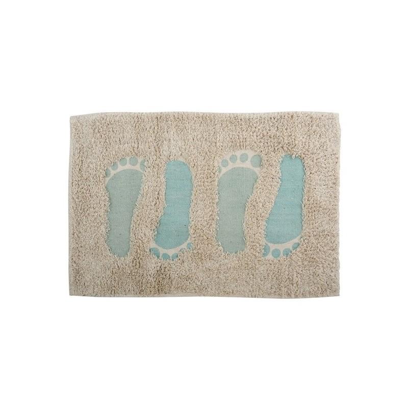 spirella Tapis de bain Coton 40x60cm STEP Bleu & Gris MSV