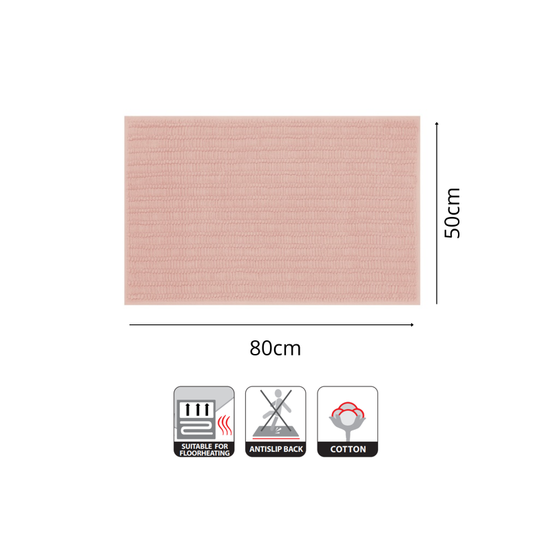 Spirella Tapis De Bain Coton ADA 50x80cm Rose Pastel Spirella