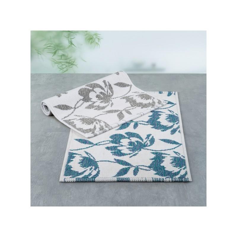 Spirella Tapis De Bain Coton BLOSSOM 50x80cm Bleu Indigo Spirella