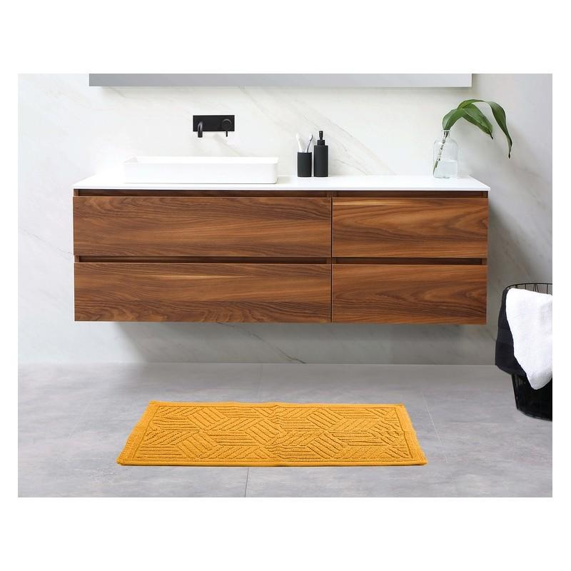 Spirella Tapis De Bain Coton CUBO 50x80cm Safran Spirella