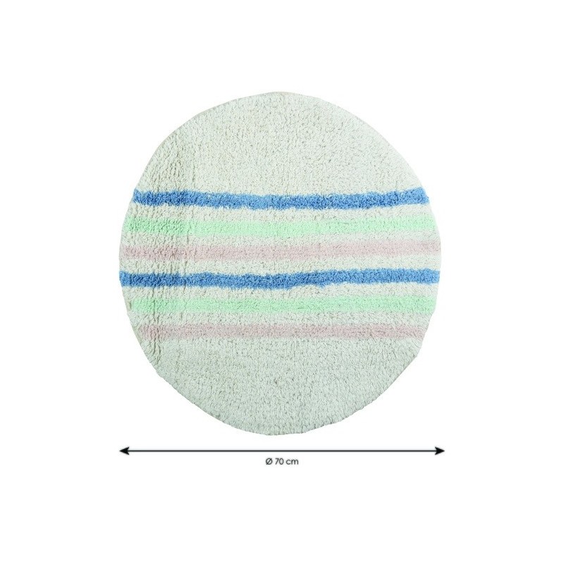 Spirella Tapis De Bain Coton Rond Pastel SEAUVILLE Ø57Cm MSV