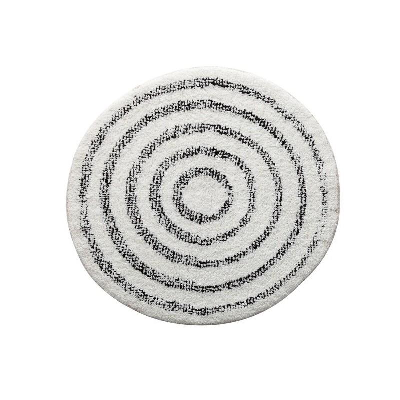 spirella Tapis de bain Coton SATURN 60x60cm Noir & Blanc Spirella