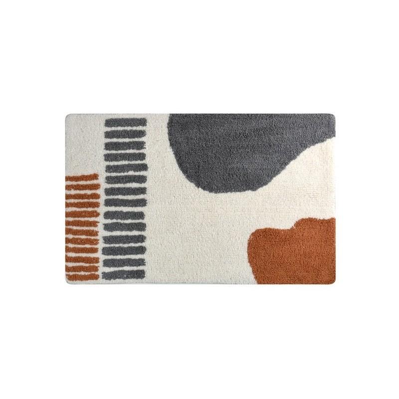 spirella Tapis de bain Coton TEIVA 50x80cm Terracotta & Ecru Spirella