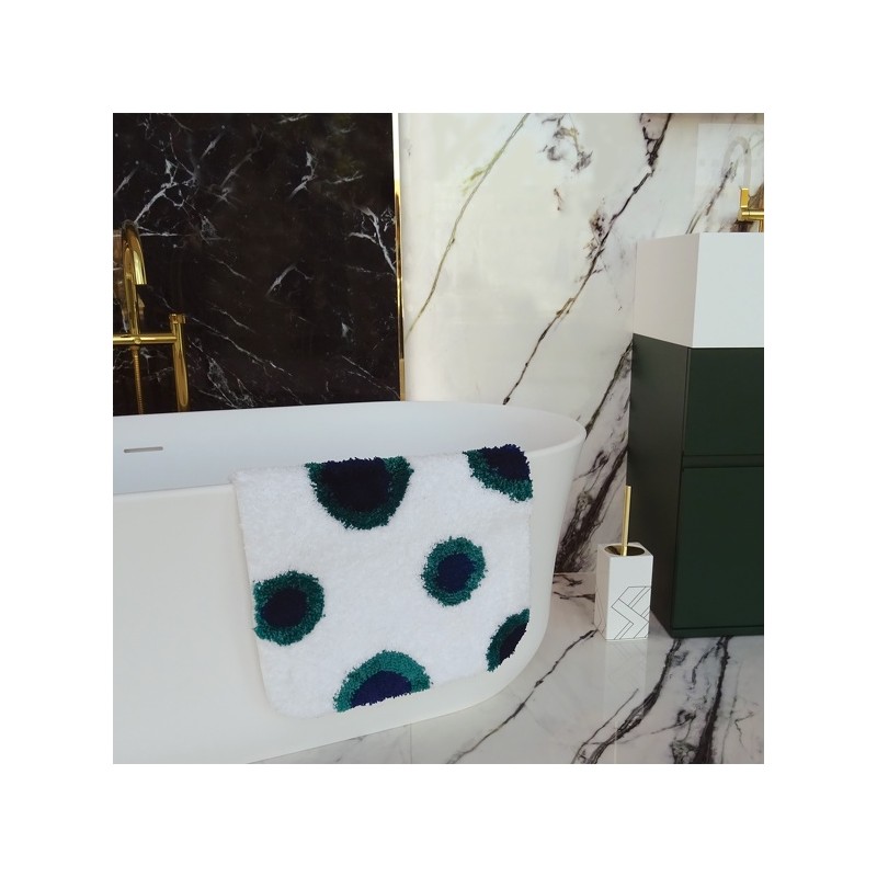 Spirella Tapis De Bain Micro Fibre DEEP FOREST 50X80cm Blanc & Vert Spirella