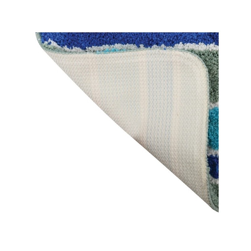 Spirella Tapis De Bain Microfibre 50x80cm QUITO Bleu & Vert MSV