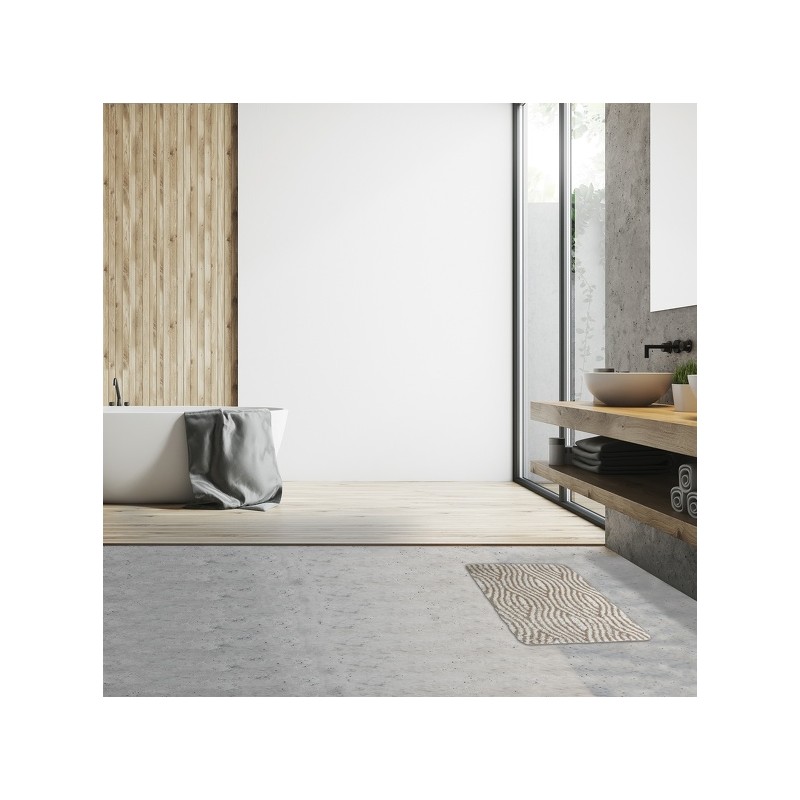 Spirella Tapis De Bain Microfibre 50x80cm Wave Taupe MSV