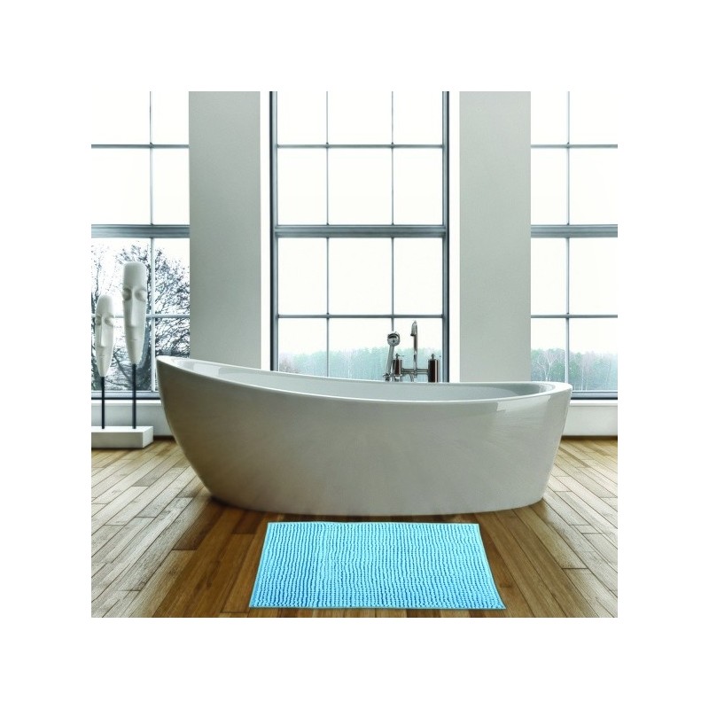Spirella Tapis De Bain Microfibre CHENILLE 40x60cm Bleu Ciel MSV