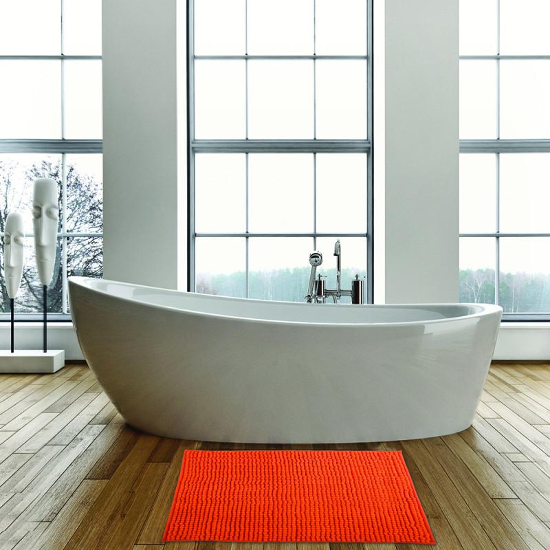 Spirella Tapis De Bain Microfibre CHENILLE 50x80cm Orange MSV