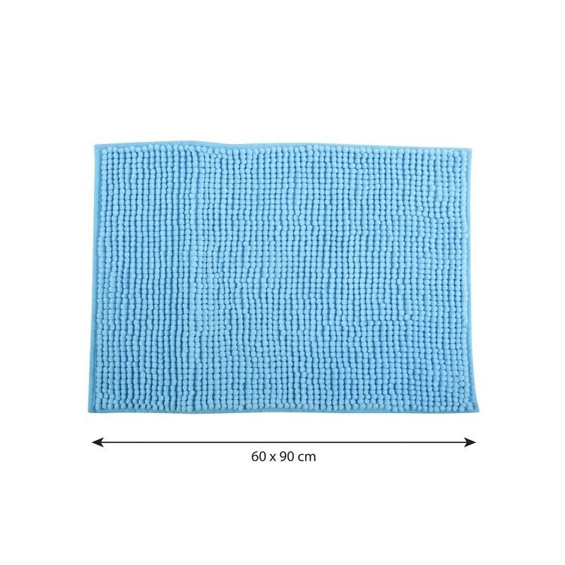 Spirella Tapis De Bain Microfibre CHENILLE 60x90cm Bleu Ciel MSV