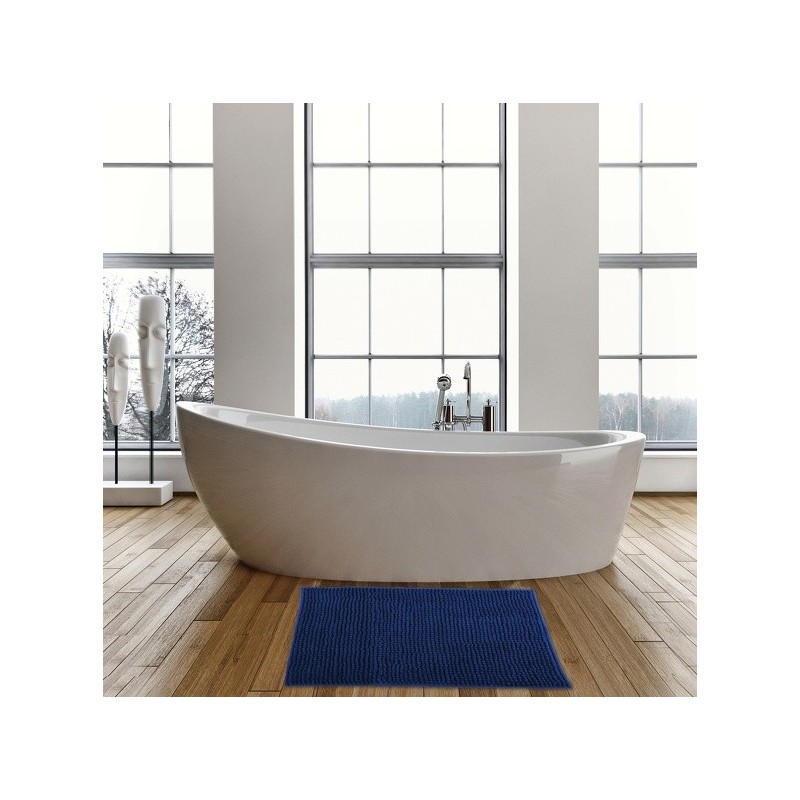 Spirella Tapis De Bain Microfibre CHENILLE 60x90cm Bleu Foncé MSV