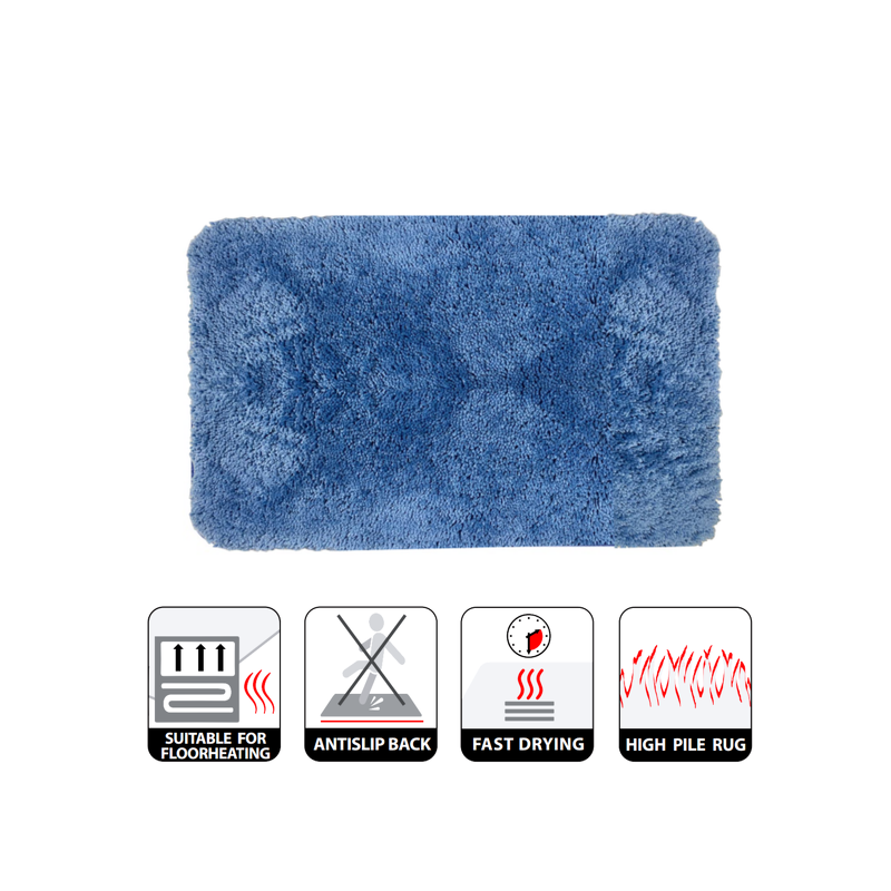 Spirella Tapis De Bain Microfibre HIGHLAND 55x65cm Bleu Ciel Spirella