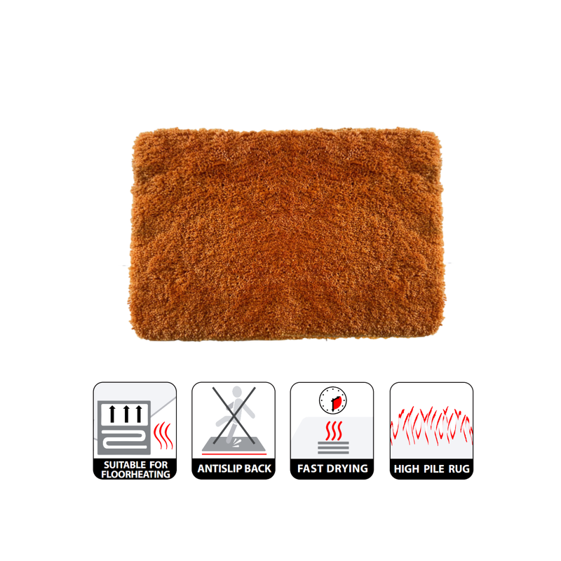 Spirella Tapis De Bain Microfibre HIGHLAND 55x65cm Orange Spirella