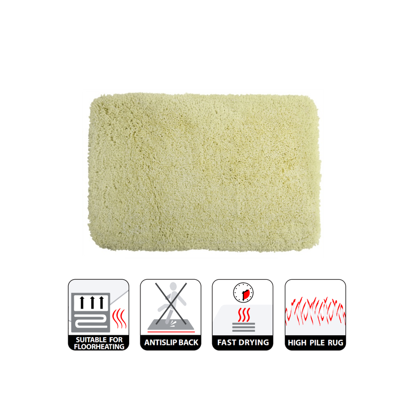 Spirella Tapis De Bain Microfibre HIGHLAND 60x90cm Jaune Clair Spirella