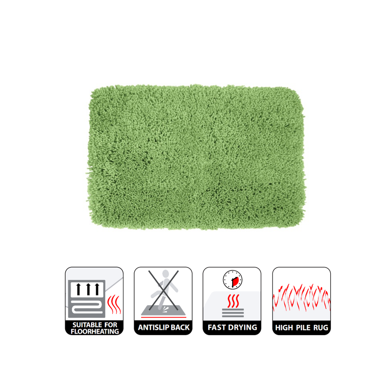 Spirella Tapis De Bain Microfibre HIGHLAND 60x90cm Vert Olive Spirella