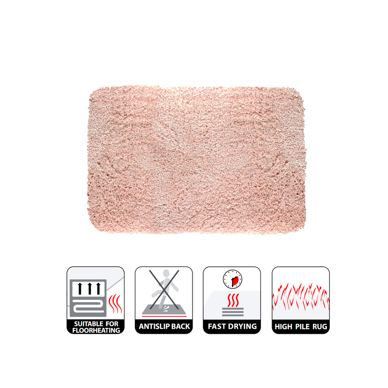 Spirella Tapis De Bain Microfibre HIGHLAND 70x120cm Rose Clair Spirella