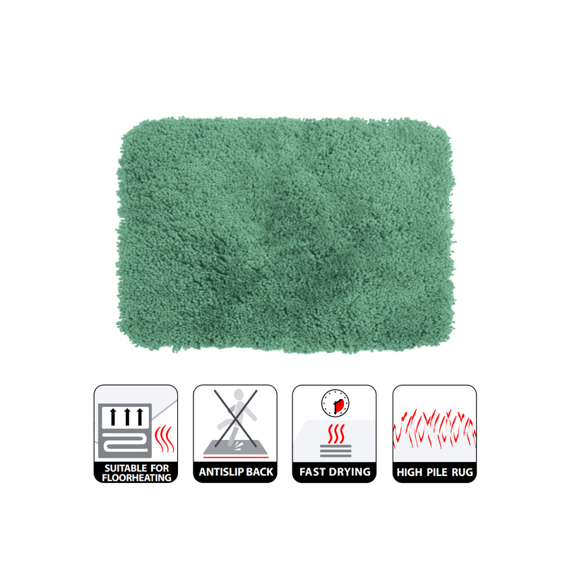 Spirella Tapis De Bain Microfibre HIGHLAND 80x150cm Vert Basil Spirella