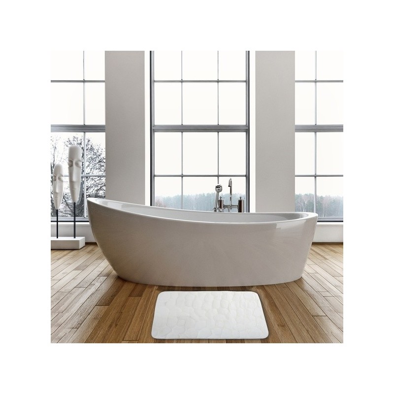 Spirella Tapis De Bain Microfibre PEBBLE 40x60cm Blanc MSV