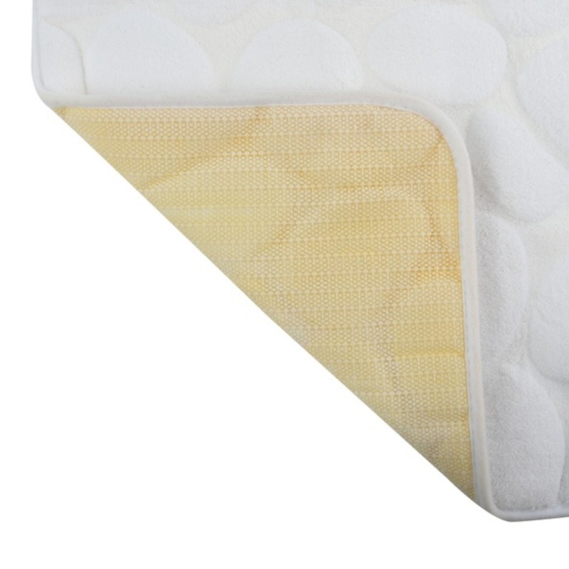 Spirella Tapis De Bain Microfibre PEBBLE 40x60cm Blanc MSV