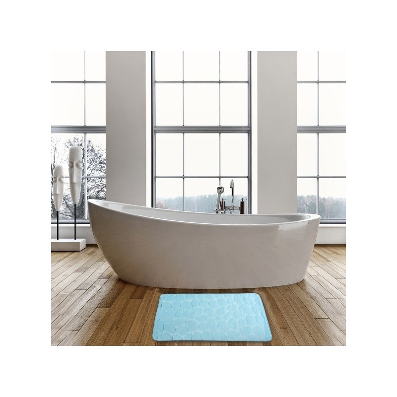 Spirella Tapis De Bain Microfibre PEBBLE 40X60cm Bleu Clair MSV