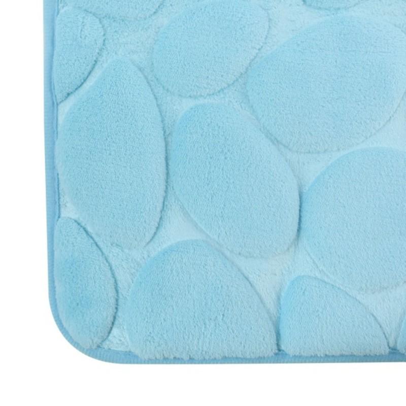 Spirella Tapis De Bain Microfibre PEBBLE 40X60cm Bleu Clair MSV