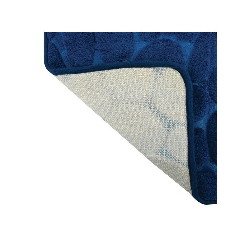 Spirella Tapis De Bain Microfibre PEBBLE 40x60cm Bleu Marine MSV