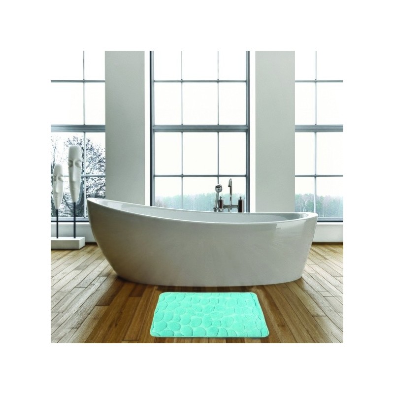 Spirella Tapis De Bain Microfibre PEBBLE 40x60cm Bleu Turquoise MSV