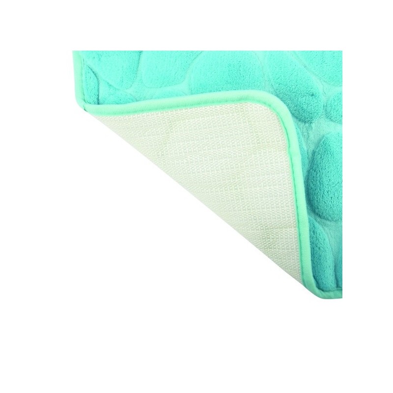 Spirella Tapis De Bain Microfibre PEBBLE 40x60cm Bleu Turquoise MSV