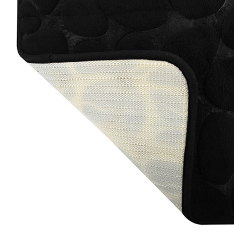 Spirella Tapis De Bain Microfibre PEBBLE 40x60cm Noir MSV