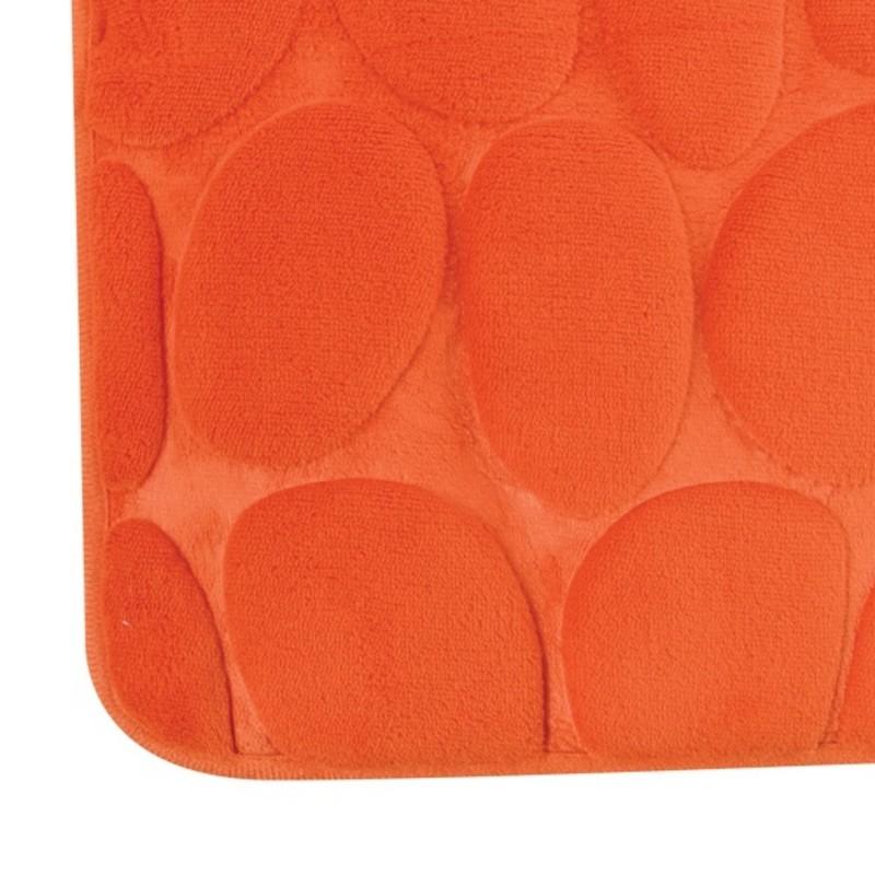 Spirella Tapis De Bain Microfibre PEBBLE 40x60cm Orange Foncé MSV